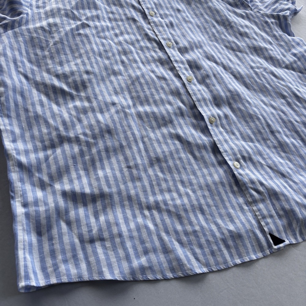 UNTUCKit Breckenridge Blue White Stripe Linen Shirt XXXL 3XL Men's - Picture 4 of 8